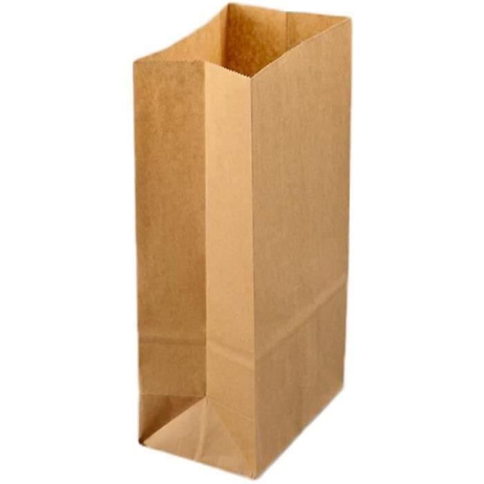 Lot de 100 sacs alimentaires en papier Kraft marron sulfurisé pour
