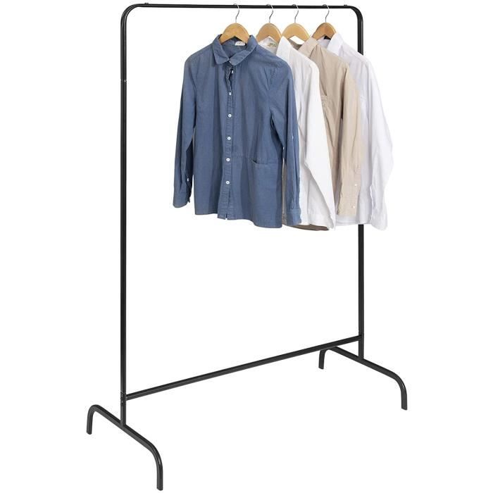 EUGAD Porte-Manteau Portant télescopique en métal 1 Tringle 99x46x153cm, Noir