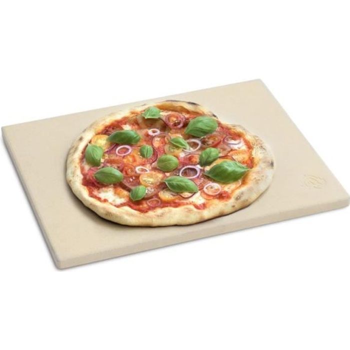 Pierre à Pizza pour Four et Barbecue, Cordierit, adapté au Pain et Pizza, beige, 45 x 35 x 1.5 cm
