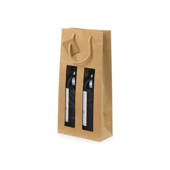 CLASSWINE Etui carton lanterne à fenêtre pour 2 bouteilles