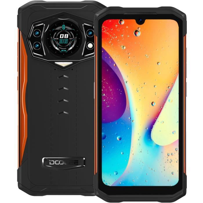 DOOGEE S98 Affichage arrière Téléphone 8Go 256Go Écran 6.3 pouce Batterie 6000mAh Caméra 64MP Smartphone - Orange