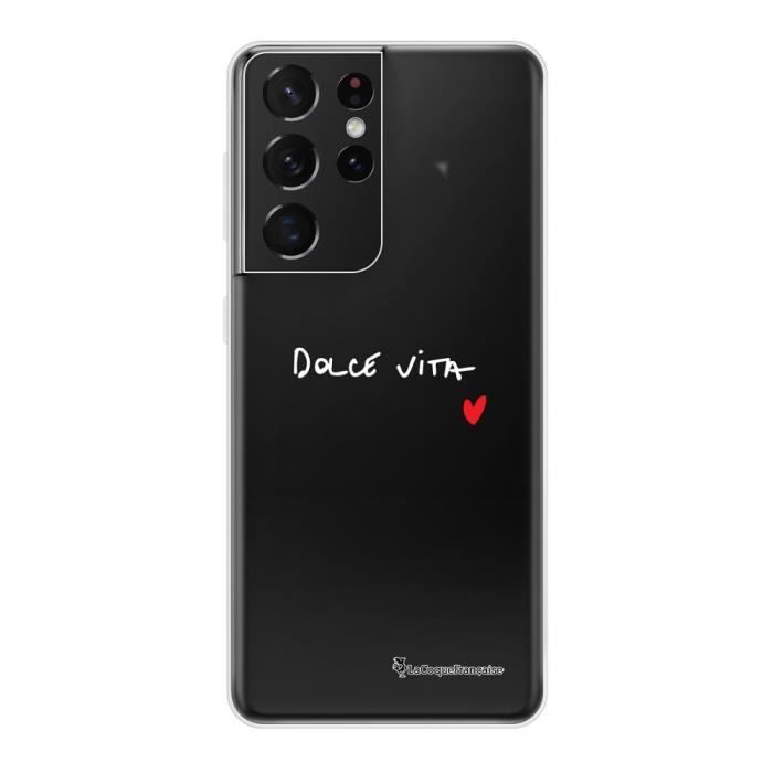 Coque pour Samsung Galaxy S21 Ultra 5G silicone transparente Dolce Vita ultra resistant Protection housse La Coqu