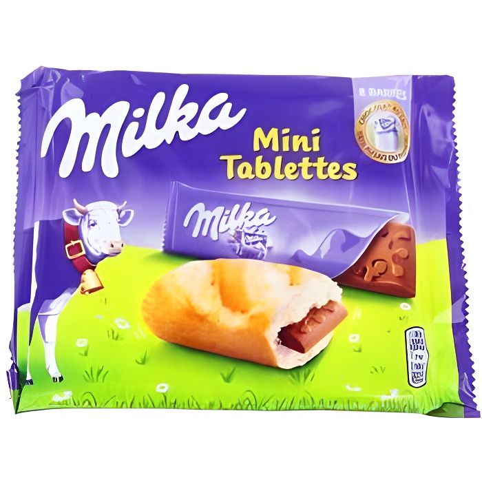 MILKA Mini tablettes de chocolat au lait - 8x 25 g