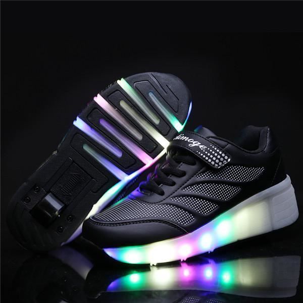 Chaussures d'hiver pour enfants,Baskets brillantes pour enfants, avec roues légères, chaussures de tennis éclairées, pour enfants,