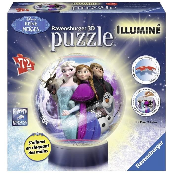 LA REINE DES NEIGES Puzzle 3D Illuminé 72 pcs - Disney