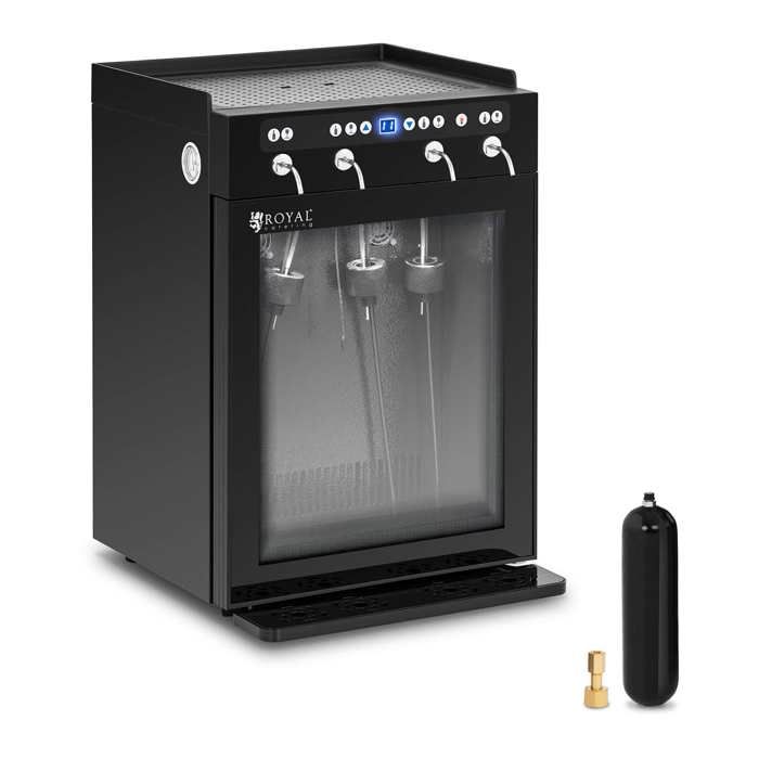 Distributeur De Vin Au Verre Cave À Vin Frigo Réfrigérateur Royal Catering RC-WDB4 (Puissance 120 W. 4 Bouteilles. 7 - 18 °C)
