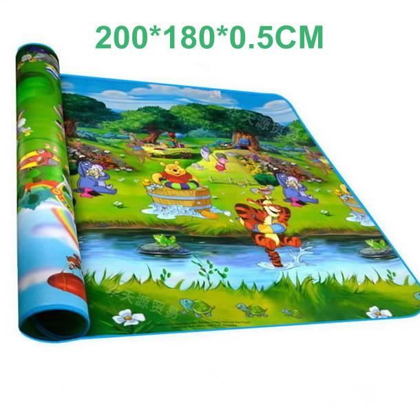 Double Sided Forest River Cartoon bébé Ramper Mats enfants Tapis Puzzle de jeu pour bébé tapis de pique-nique Tapis 200cm * 180cm