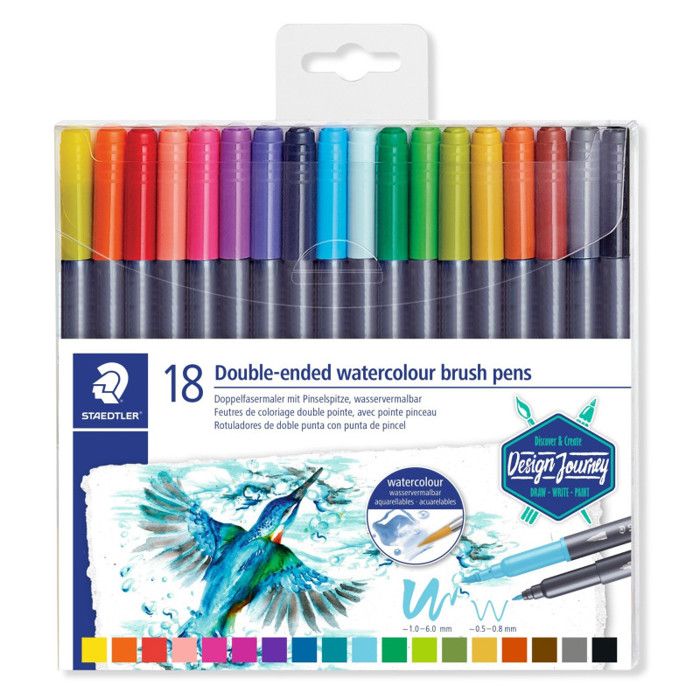 STAEDTLER Feutre double pointe Design Journey, 'tui de 18 0,000000 Noir