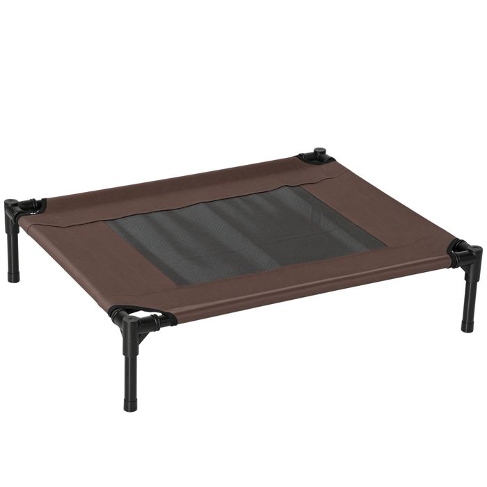 Lit pour chien PawHut lit de camp grand confort sur pieds tissu oxford textilène micro-perforé 76L x 61l x 18H cm marron noir Lit pour chien PawHut lit de camp grand confort sur pieds tissu oxford textilène micro-perforé 76L x 61l x 18H cm marron noir