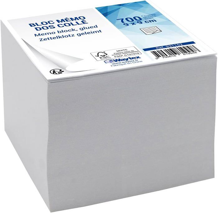 Bloc cube papier personnalisé 900 feuilles – Fabriqué en UE