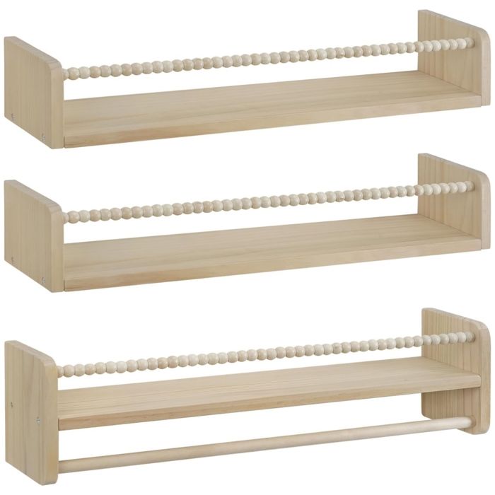 WOLTU Étagère Murale Lot de 3 Étagère Chambre Enfant en Bois Massif 60cm Bibliothèque Étagère Bois naturel WOLTU Étagère Murale Lot de 3 Étagère Chambre Enfant en Bois Massif 60cm Bibliothèque Étagère Bois naturel