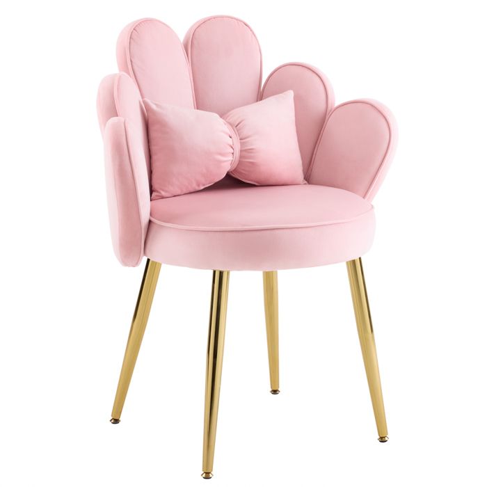 Fauteuil de Salle à Manger pour Cuisine-Salon-Bureau avec oreiller 65×55×83 Rose Fauteuil de Salle à Manger pour Cuisine-Salon-Bureau avec oreiller 65×55×83 Rose