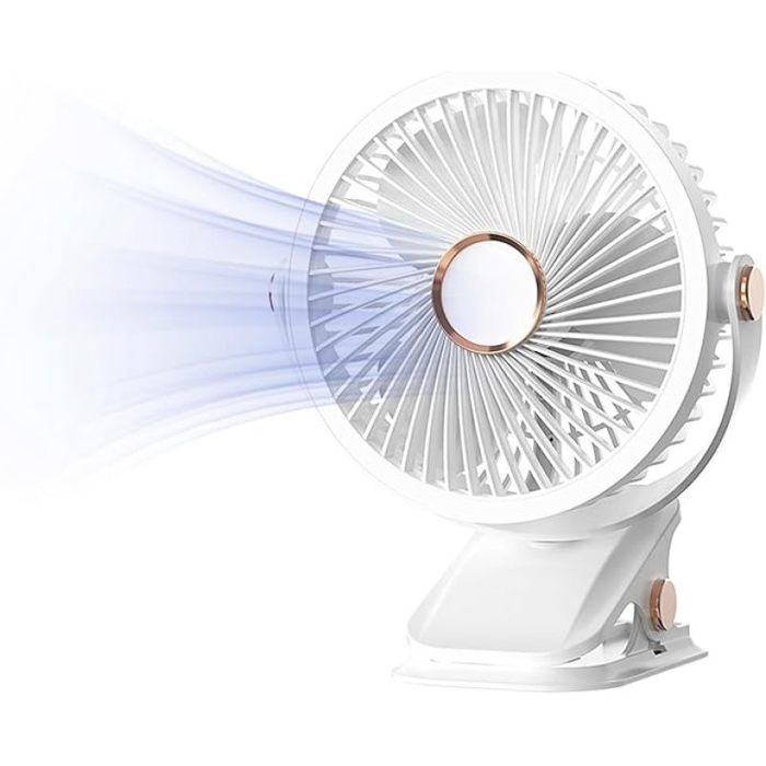 USB Mini ventilateur portable clip - Rotation 360 degrs - Vent fort - Ventilateur de refroidissement de bureau VENTILATEUR - Napasa