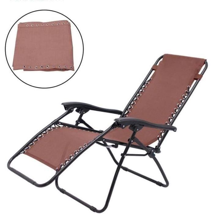 Tissu Rechange pour Fauteuil Inclinable Chaise Longue Transat de Jardin Coussin Lit Surélevé 160x43cm63x17inch Marron