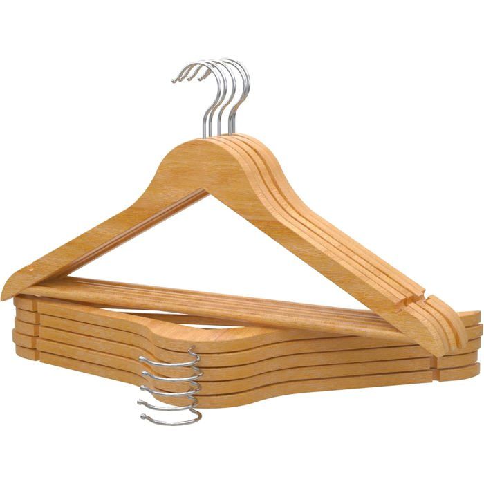 Cintres en Bois Lot de 10 Naturel. Crochet Pivotant Pour Tous Types de Vêtements Cintre Antidérapant pour Pantalons