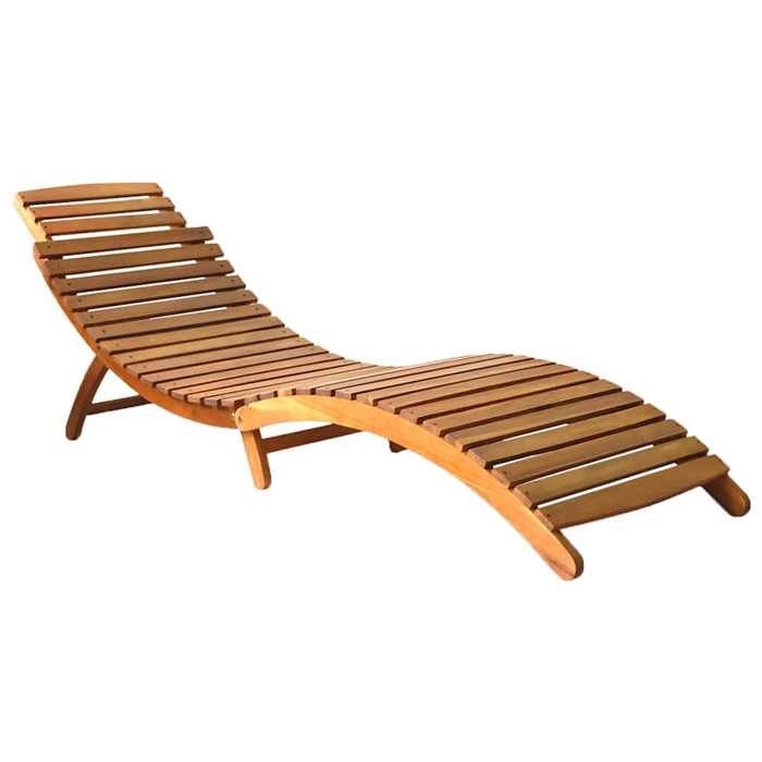 MGH - NEUF Chaise longue/transat - avec coussin - Bois dacacia solide CC118