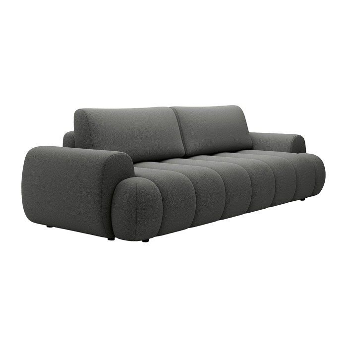 Canapé 4 places convertible en tissu gris FRIDORA