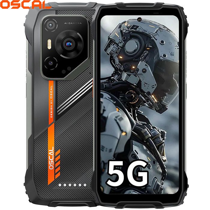 5G Telephone Portable Incassable OSCAL Pilot 3 Android 15 Smartphone36GB +256GBIP69K678 120Hz50MP+32MP Dual SIM/NFC/GPS Noir