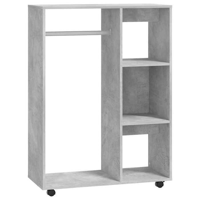 Gris Garde-robe CLARENCE Armoire penderie Pour chambre Gris béton 80x40x110 cm Bois d’ingénierie LV1588