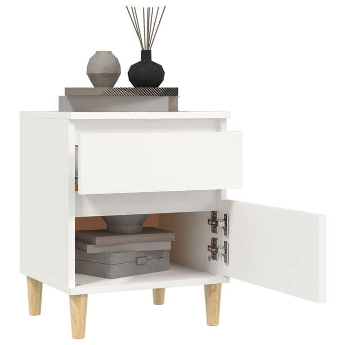 SALE dhiver Cabinets de chevet - BURKE - Armoire de lit - Lot de 2 - Blanc 40x35x50 cm AA1122