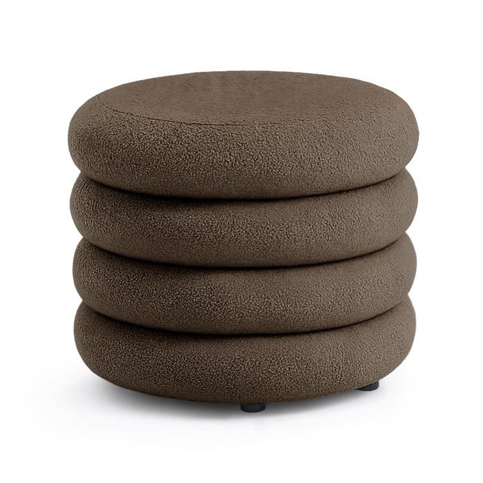 Tabouret en tissu teddy avec rangement 55 cm MOLLIS Marron Tabouret en tissu teddy avec rangement 55 cm MOLLIS Marron