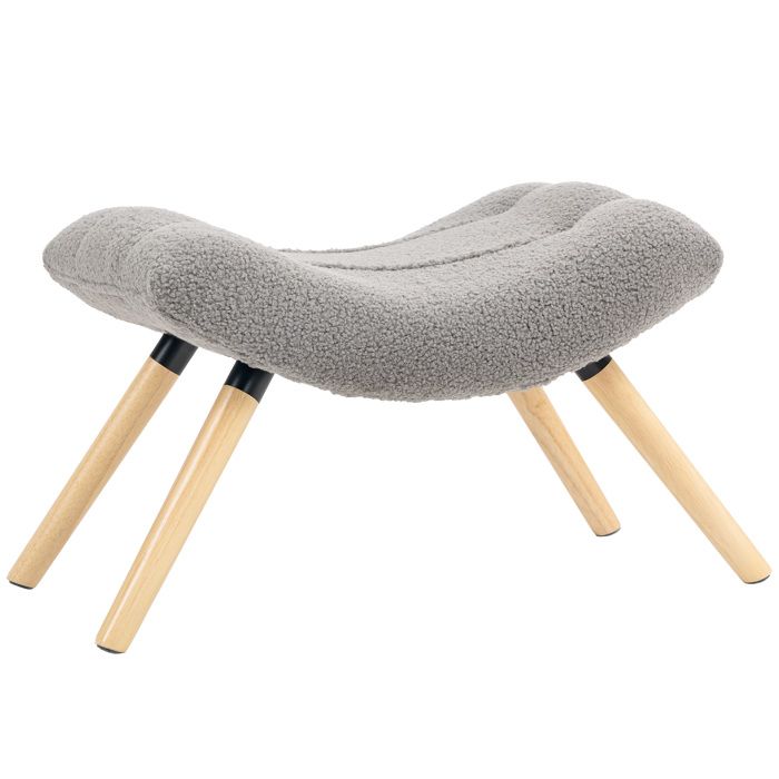 Repose pied salon HOMCOM ottoman pouf salon tabouret de canapé en tissu avec pieds en bois de hêtre siège rembourré gris Repose pied salon HOMCOM ottoman pouf salon tabouret de canapé en tissu avec pieds en bois de hêtre siège rembourré gris