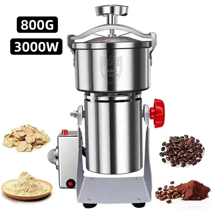 Meilleurs prix pour Broyeur Électrique de Grains 3000W Machine de Transformation des Aliments 800G pour Céréales Sèches Épices Café Herbes
