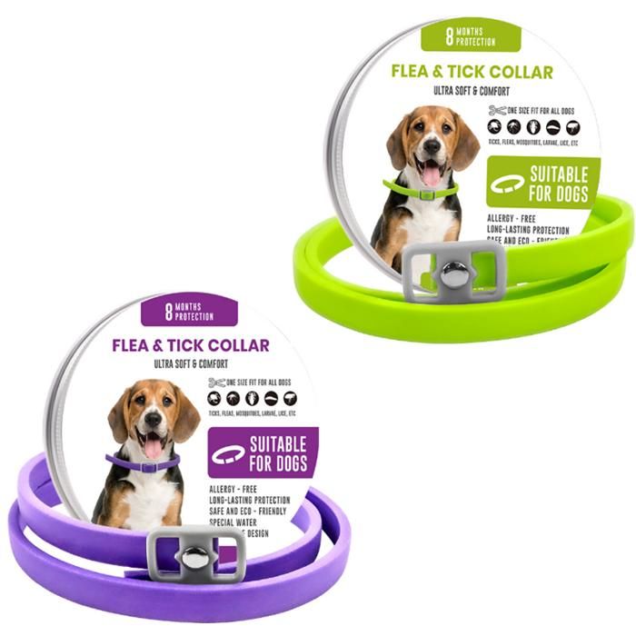 Collier Anti Puces pour Chien Réglable Et Étanche Collier Antiparasitaire Chien 2 pièce 16 Mois Élimine Puces Tiques Poux