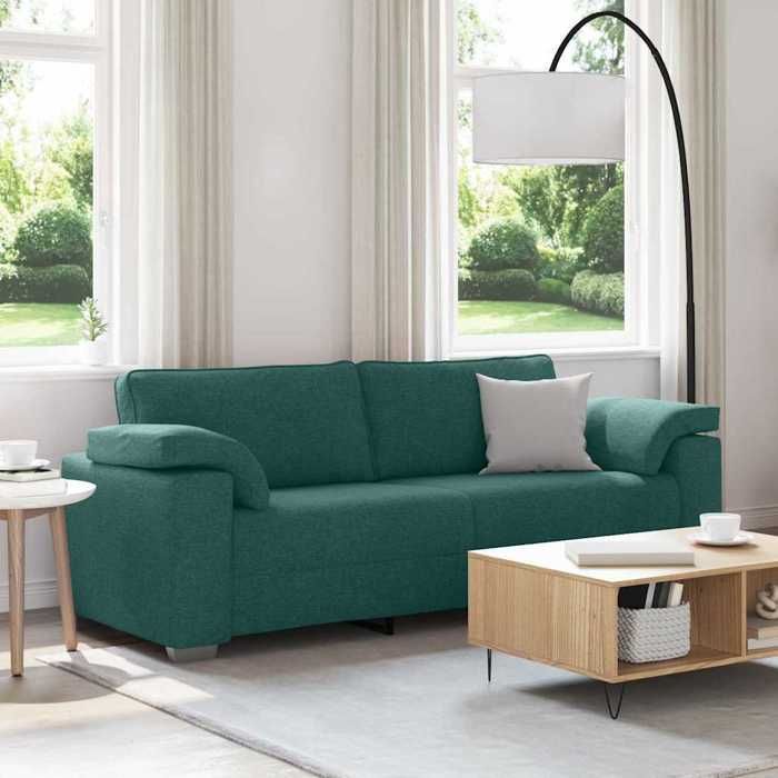 Haute Qualité Sofa 3 places moderne - ZENCORE - pour bavarder lire - Vert foncé 220cm tissu 219x77x82cm C48186
