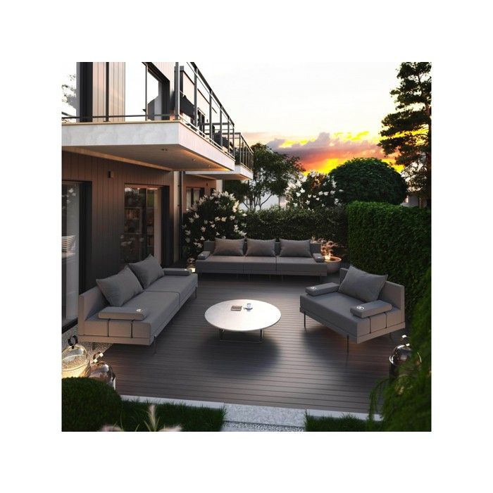 Salon de jardin 2 Canapés + 1 Fauteuil en bois BAHAMA 3+2+1 pour 6 personnes - gris foncé (SET 6) Salon de jardin 2 Canapés + 1 Fauteuil en bois BAHAMA 3+2+1 pour 6 personnes - gris foncé (SET 6)