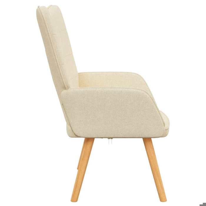 Confortable Chaise de relaxation Capacité de charge max : 110 kg Crème Tissu__25995