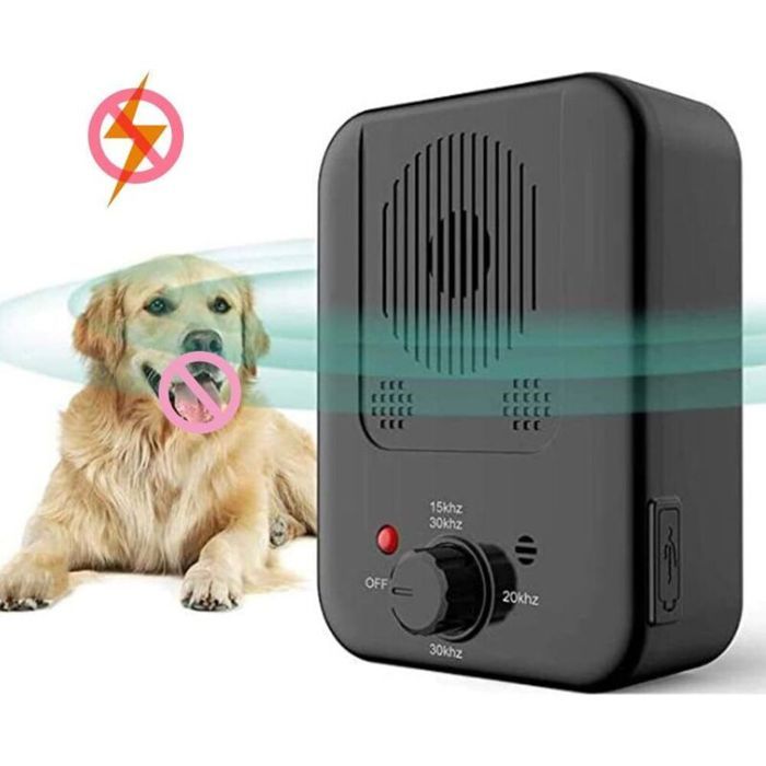 Virex® Anti-aboiement automatique à ultrasons étanche adapté aux petits et grands chiens.