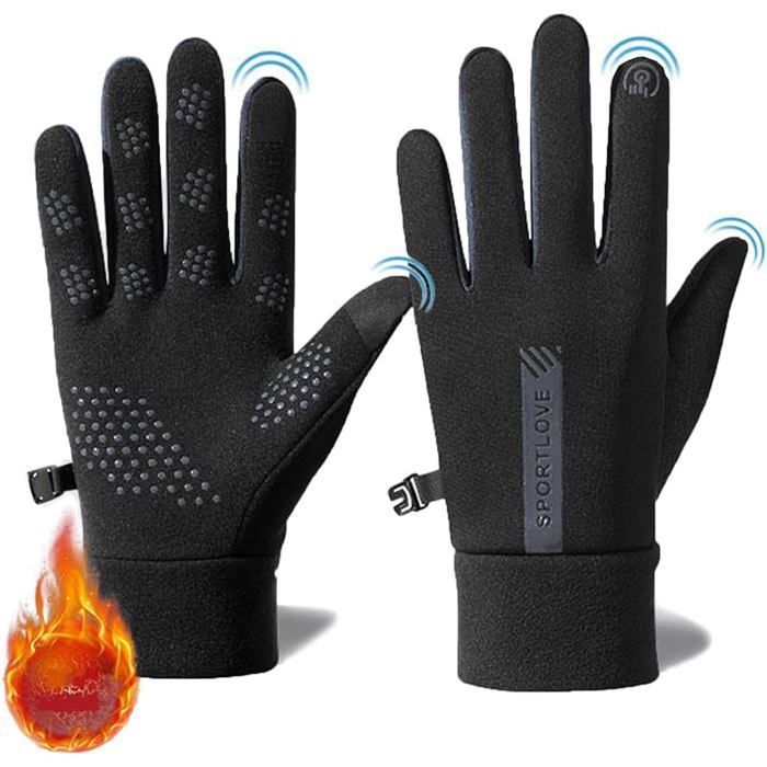 Gants Velo Homme Gants Hiver Thermiques Gant Velo Preuve de Froid Mitaines Femme Toison Gants Tactiles pour