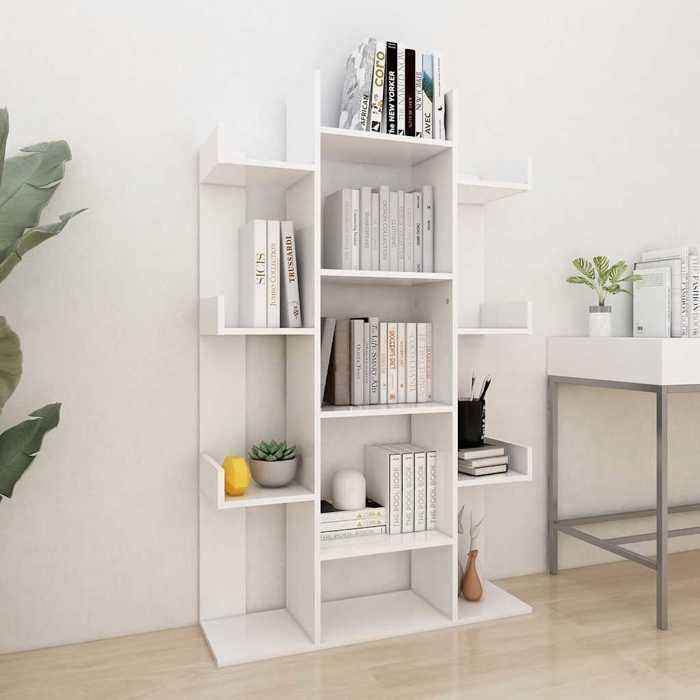 Sale juilletBibliothèque - vidaXL - bois dingénierie - blanc - avec 3 compartiments - 86 x 25 5 x 140 cm nfl12m