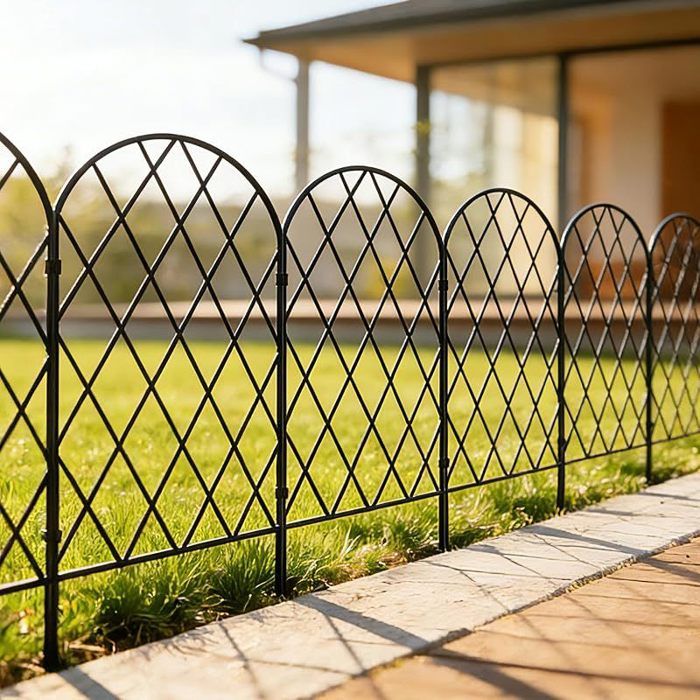 Clôture de Jardin Décorative en Métal 60 cm (H) × 33 cm (L) Bordure de Barrière (60 cm H × 33 cm (L) (10 Panneaux Totale 3 3 m)