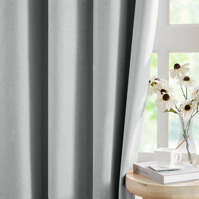 Rideaux 100 % Occultants En Lin Pour Chambre À Coucher Rideaux Courts Et Insonorisants À Isolation Thermique Avec Triple Ti[RO1823]