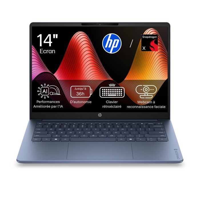OmniBook 3 NG AI 14 hz0036nfx Copilot+PC Qualcomm 8 Go RAM SSD