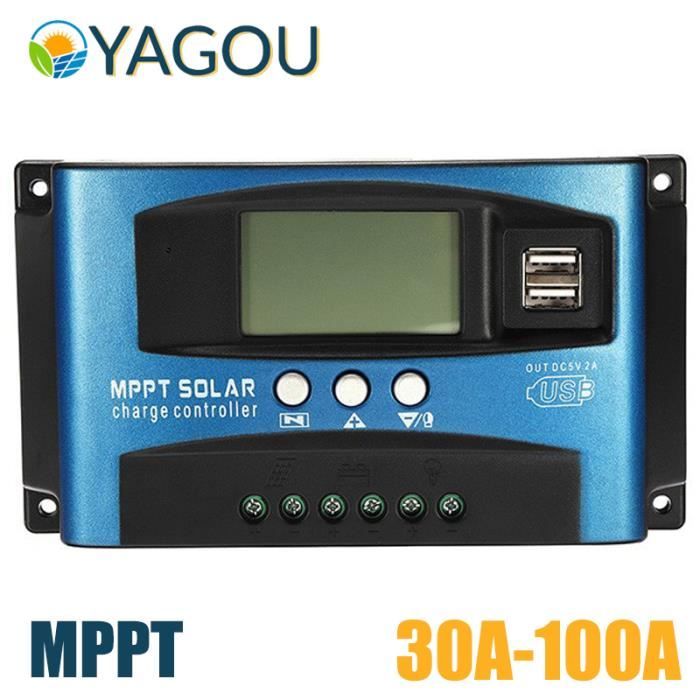 Contrôleur De Charge Solaire - ALLONSCD - MPPT 30A/40A/50A/60A/100A - Double Affichage LCD - USB