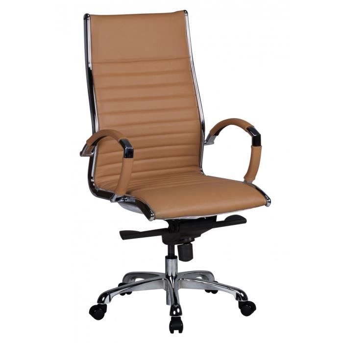 chaise de bureau amstyle salzbourg 1 - caramel en cuir xxl 120 kg - hauteur réglable - avec accoudoirs
