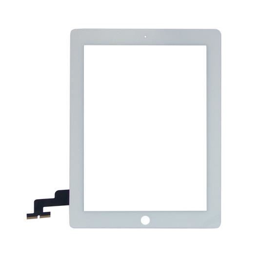 ECRAN VITRE TACTILE AVEC ADHESIF POUR IPAD 3 BLANC