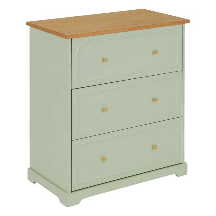 Atmosphera - Commode 3 tiroirs en bois MOHEA - Vert céladon Atmosphera - Commode 3 tiroirs en bois MOHEA - Vert céladon