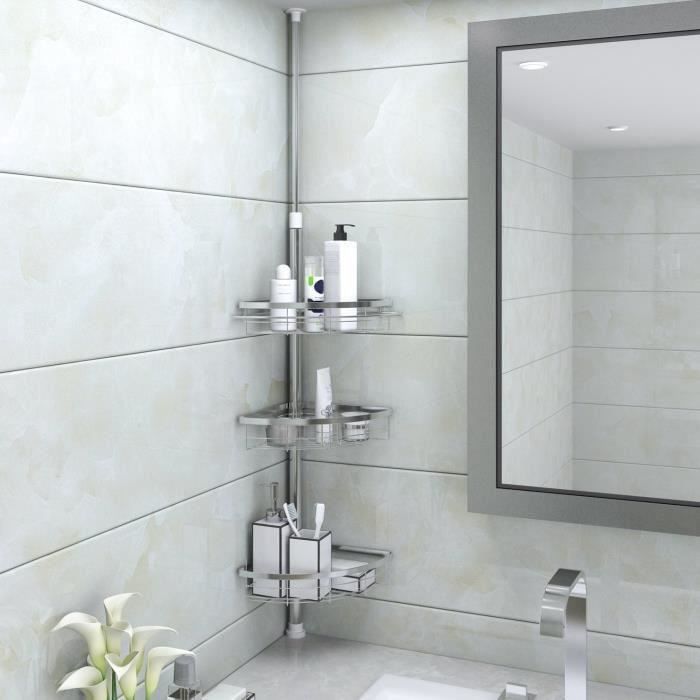 Étagère dangle télescopique de douche 3 paniers - ROYALBELL - Blanc - 110-280cm - Salle de bain