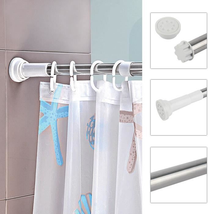 Barre D Angle Pour Rideau De Douche Universel Coloris Blanc Vente De Petits Accessoires De Salle De Bain Conforama