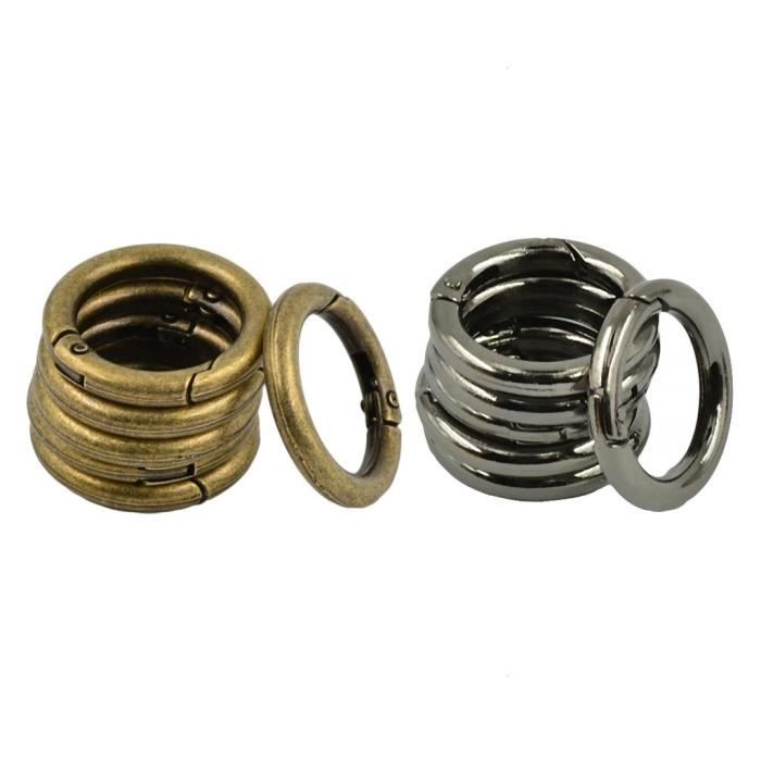 20 Pièces Mousquetons Ronds 27mm Alliage Zinc Argent - Anneaux à Ressort Solides Pour Sacs, Porte-Clés, Bricolage Et Artisanat