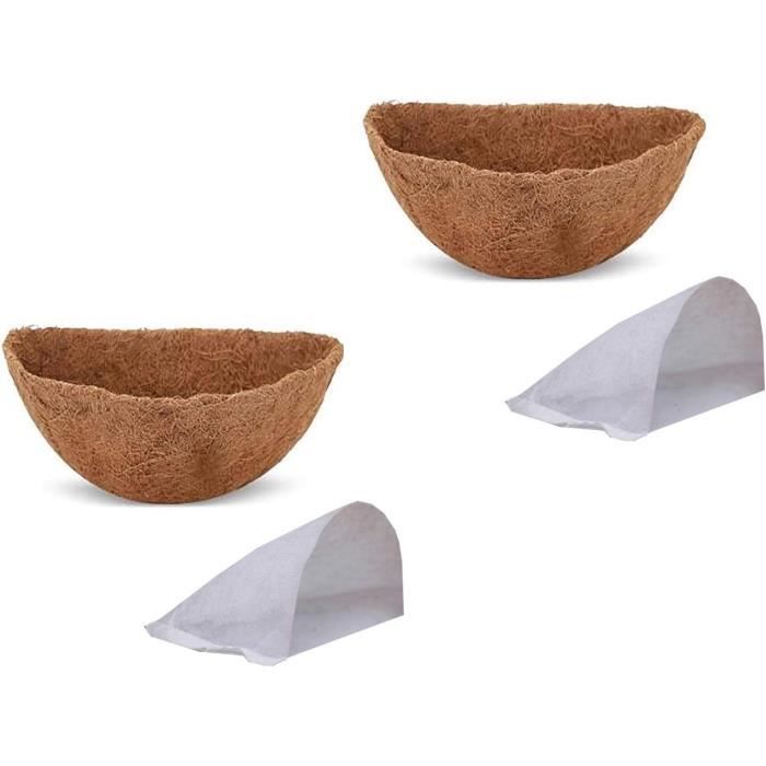 Sinimaka Lot de 6 doublures rondes en fibre de coco pour pots de fleurs de 35,6 cm
