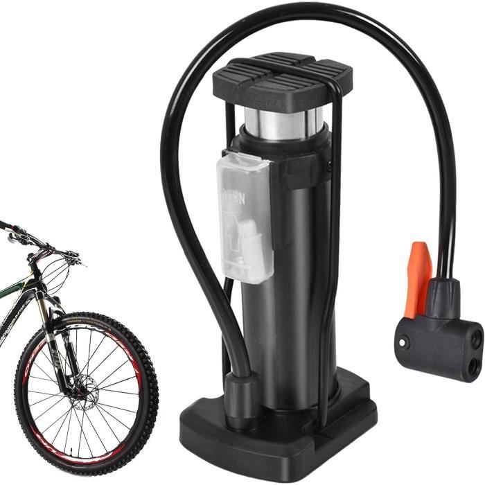 Pompe à Vélo pour Toutes les Valves avec Manomètre - Mini Pompe à Pied de  Vélo en Alliage d'Aluminium
