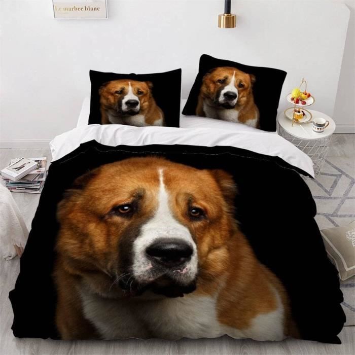 Housse De Couette 200x200 Cm Avec Motif Chien Mignon - Parure Lit 3 Pièces Microfibre Douce - 2