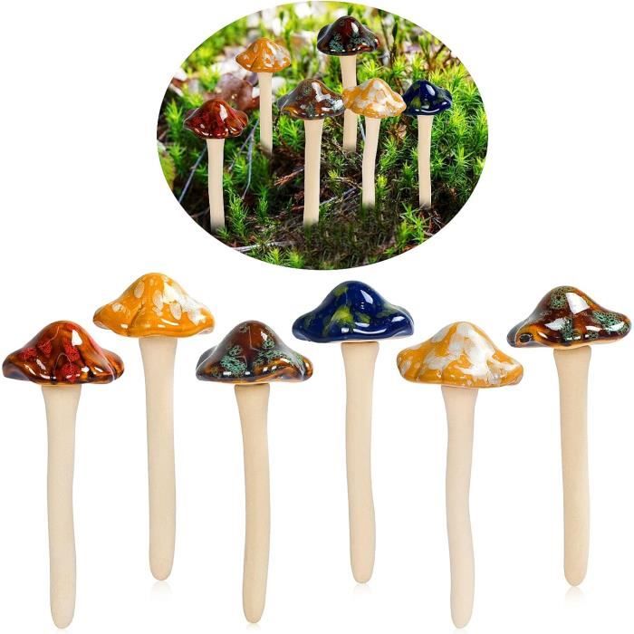 3Pcs Mini Résine Champignon Jardin Ornements Plantes En Pot Plante Trois Champignon Di29664