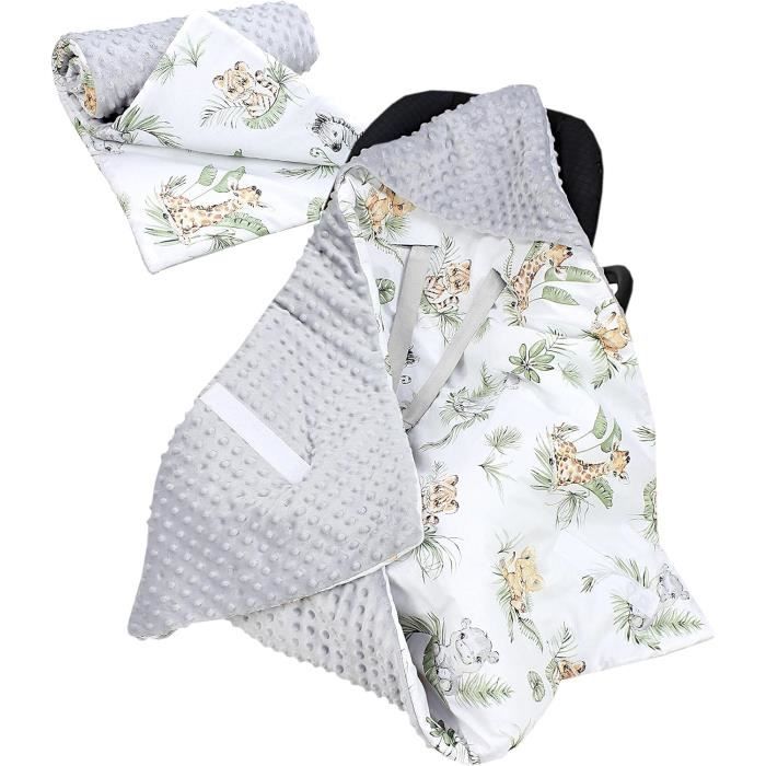 Parure housse de couette coton bébé éléphant 100x135 cm et taie d'oreiller