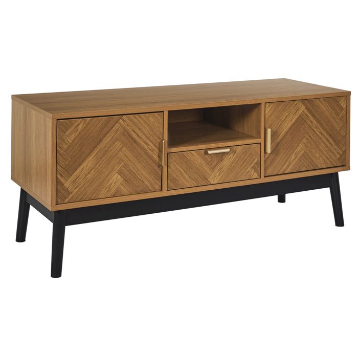 Meuble Tv - Home Deco Factory - Félix - Compact - Marron Et Noir